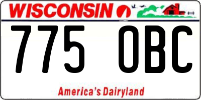 WI license plate 775OBC
