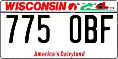 WI license plate 775OBF