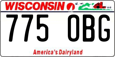 WI license plate 775OBG