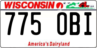 WI license plate 775OBI