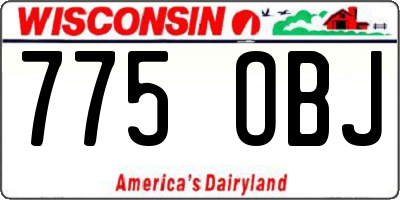 WI license plate 775OBJ