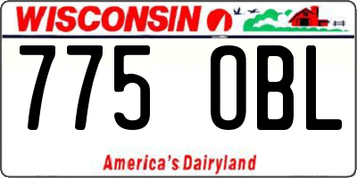 WI license plate 775OBL