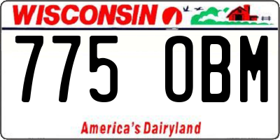 WI license plate 775OBM