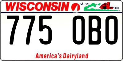 WI license plate 775OBO