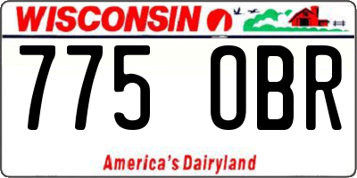 WI license plate 775OBR