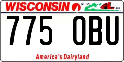 WI license plate 775OBU