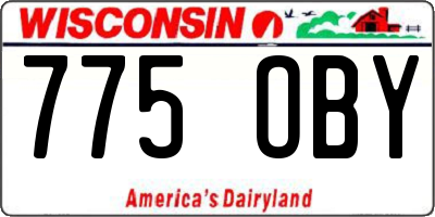 WI license plate 775OBY