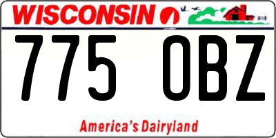 WI license plate 775OBZ