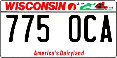 WI license plate 775OCA