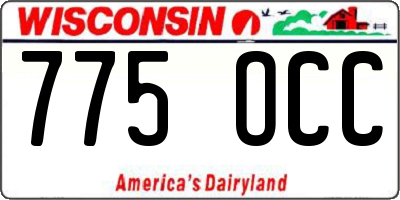 WI license plate 775OCC