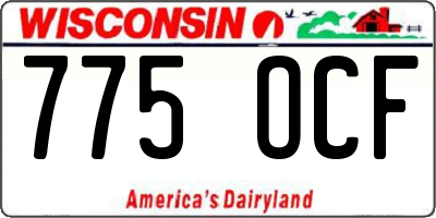 WI license plate 775OCF