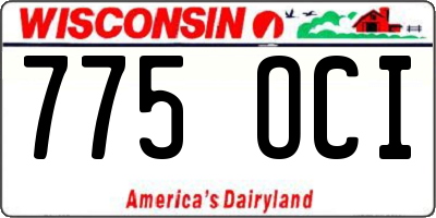 WI license plate 775OCI