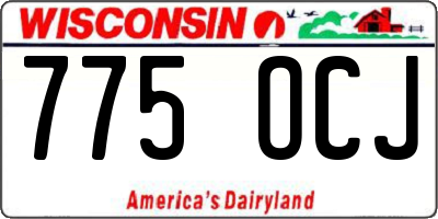 WI license plate 775OCJ