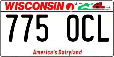 WI license plate 775OCL