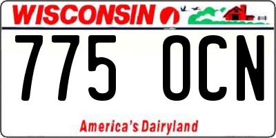 WI license plate 775OCN