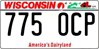 WI license plate 775OCP