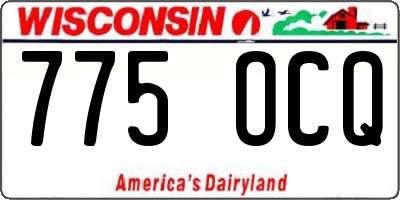 WI license plate 775OCQ