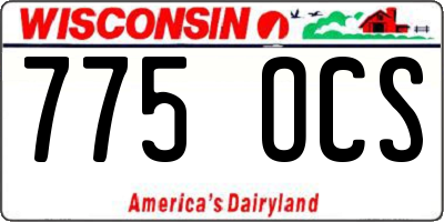 WI license plate 775OCS