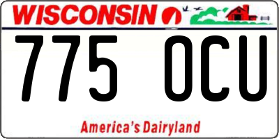 WI license plate 775OCU