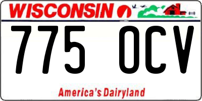 WI license plate 775OCV