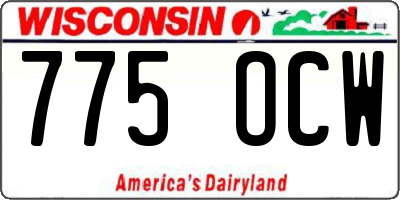 WI license plate 775OCW
