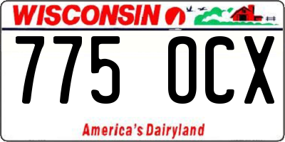 WI license plate 775OCX