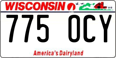 WI license plate 775OCY