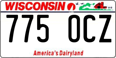 WI license plate 775OCZ