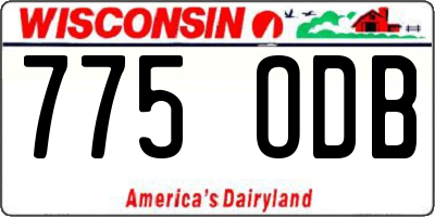 WI license plate 775ODB