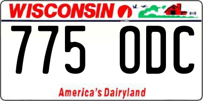 WI license plate 775ODC