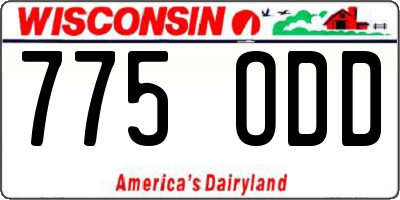 WI license plate 775ODD