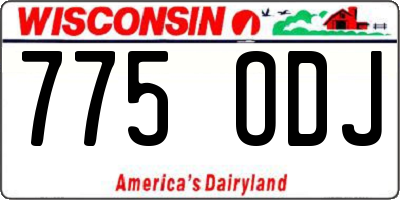 WI license plate 775ODJ