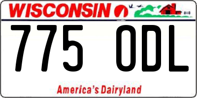 WI license plate 775ODL
