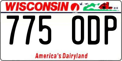 WI license plate 775ODP