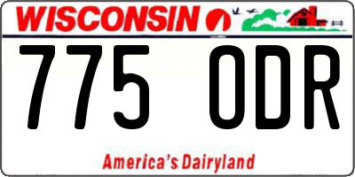 WI license plate 775ODR
