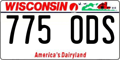 WI license plate 775ODS