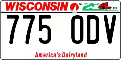 WI license plate 775ODV