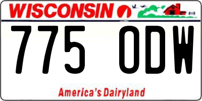 WI license plate 775ODW
