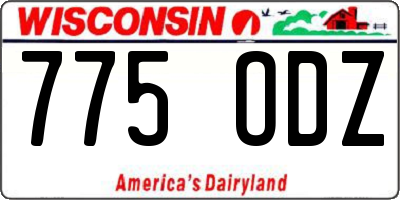 WI license plate 775ODZ