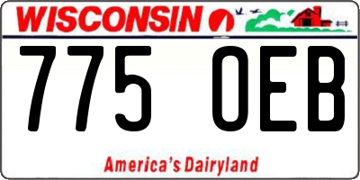 WI license plate 775OEB