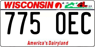 WI license plate 775OEC