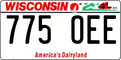 WI license plate 775OEE