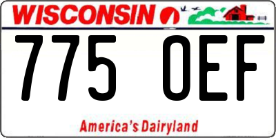 WI license plate 775OEF