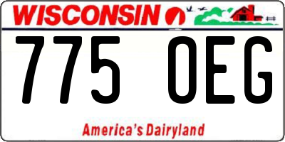 WI license plate 775OEG