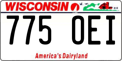 WI license plate 775OEI