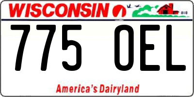 WI license plate 775OEL