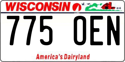 WI license plate 775OEN