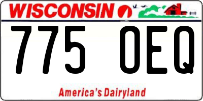 WI license plate 775OEQ