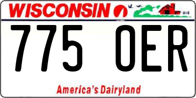 WI license plate 775OER