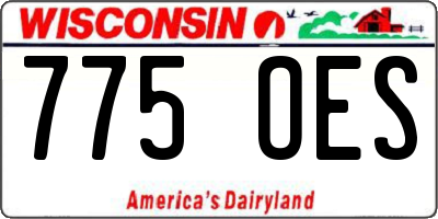 WI license plate 775OES